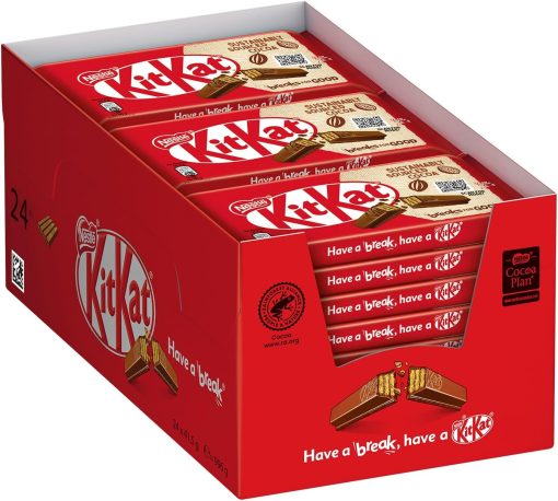 KITKAT Original Milk Chocolate Covered Wafer, 24 Snacks 42.5g (995g) - Image 4