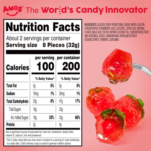 Amos 4D Strawberry Juice Pops Resealable 2.29 oz Bag (Pack of 3) - Image 4